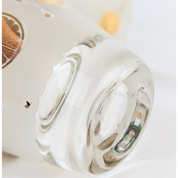 Set of 6 MCM Frosted Double Shot Glasses Gold Citrus Fruit Vintage 1960s Barware - Picture 6 of 10